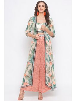 Soup by Sougat Paul - Multi-Color Sweetheart Floral Full Sleeves Top with Palazzo and Jacket