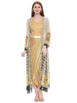 Soup by Sougat Paul - Applique Printed Dress with Jacket