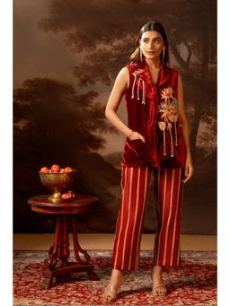 Soup by Sougat Paul - Aarani Embroidered Red Co-Ord