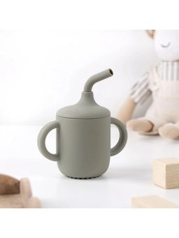 Kicks and Crawl - Silicone Green Cup with Straw