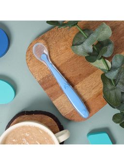 Kicks and Crawl - Baby Blue Long Silicone Feeding Spoon