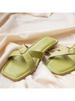 AUZORI - Fearless Lime Green Buckle Sandals