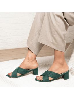 AUZORI - Graceful Emerald Green Block Sandal Heels