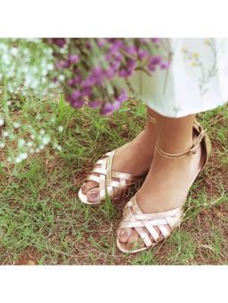 AUZORI - Optimistic Rose Gold Block Sandal Heels