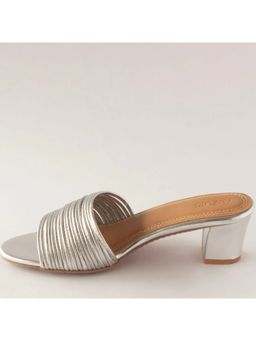 AUZORI - Strappy Silver Strings Block Sandal Heels