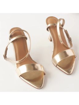 AUZORI - Pointed Toe Golden Spool Sandal Heels