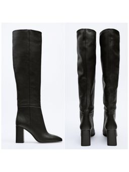 MISS MOSA BY AKANKSHA - Isabelle Leather Casual Boots In Black