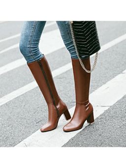 MISS MOSA BY AKANKSHA - Isabelle Leather Casual Boots In Brown