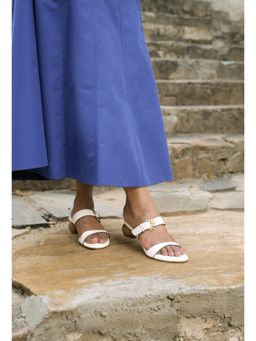 BIRDHOUSE - Sanjh Dual Strap New Zealand Pine Wood Sandal Heels with Celestial Buckles