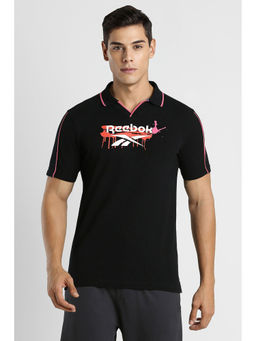 Reebok - Black Men Skate INC Polo T-Shirt Brand Carrier