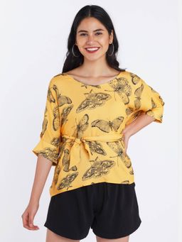 Zink London - Women Yellow Printed Top