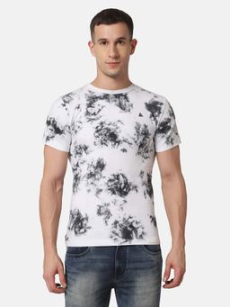 Aesthetic Bodies - Men White Tie-Dye Slim Fit T-Shirt