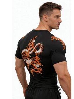 XTREMEX - Black Cobra Heat Compression Half Sleeves Men T-Shirt