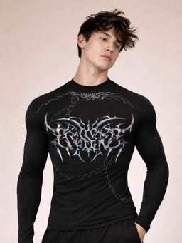XTREMEX - Black Chain Reaper Compression Full Sleeves Men T-Shirt