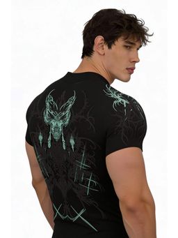 XTREMEX - Black Prime Arc Zip Compression Half Sleeves Men T-Shirt