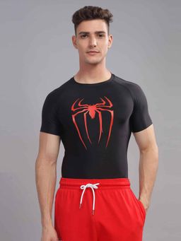 XTREMEX - Black Spider Compression Half Sleeves Men T-Shirt