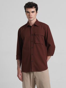 Jack & Jones - Maroon Regular Fit Shirt