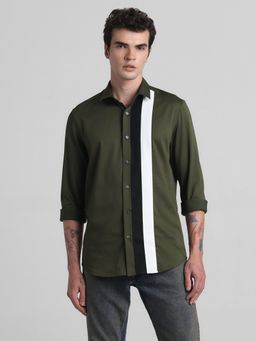 Jack & Jones - Green Slim Fit Stretch Shirt