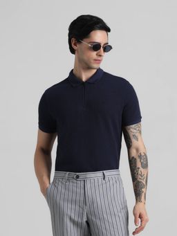 Jack & Jones - Navy Blue Regular Fit Polo T-Shirt