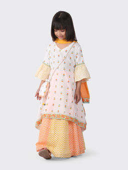 Fabindia - Cotton Printed Lehenga Choli Multi-Color (Set of 3)