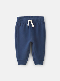 Carter's - Boys Navy Blue Solid/Plain Cotton Blend Joggers