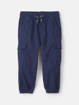 Carter's - Boys Navy Blue Solid/Plain Pure Cotton Joggers