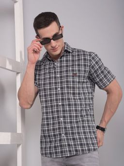 CRIMSOUNE CLUB - Men Multicolor Checked Pure Cotton Shirt
