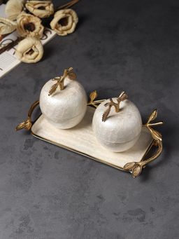 De Maison Decor - Avelion Ivory Pearl Apple Set (Pack of 2)