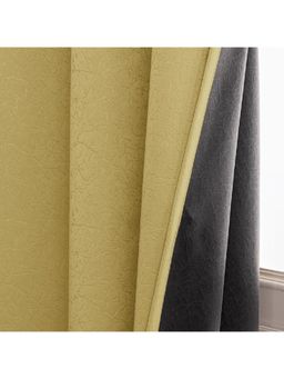 HOMEMONDE - Beige Abstract Long Door 10 Feet Polyester Black Out Curtains (Pack of 2)
