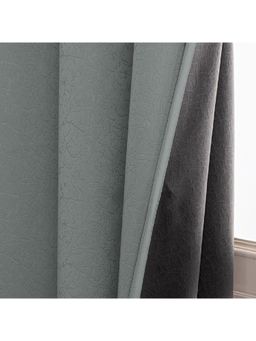 HOMEMONDE - Grey Abstract Window 5 Feet Polyester Black Out Curtains (Pack of 2)