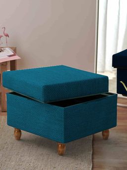 Chumbak - Modern Trunk Storage Ottoman - Mediterranian Blue