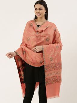 Pashmoda - Women Pink Kaani Wool Shawl