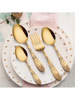 At Home by Nilkamal - Arias Bonanza Stainless Steel Cutlery Box (Set of 24)