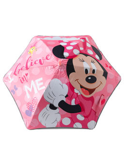 Kuber Industries - Disney Minnie Print Umbrella For Kids Automatic Umbrella For Rain (Pink)
