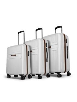 Aristocrat - Atlas White Combination Lock Hard Trolley Bags (Set of 3) (S/M/L)