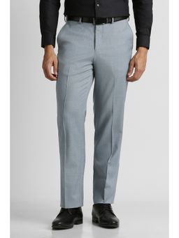 Van Heusen - Men Grey Solid Custom Fit Trousers