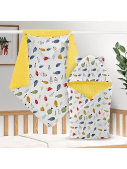 StarAndDaisy - Yellow Large New Born Baby Swaddle 2 In 1 Wrap And Blanket (0-12 Months)