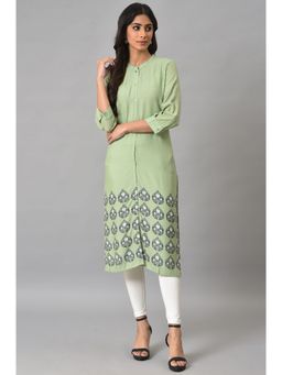 W - Green Floral Kurta