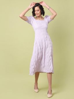 PINACOLADA - Women Textured Stylish Left Side Cut Casual Dresses