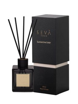 SEVA HOME - Summertime Cedar Signature Reed Diffuser - 250 ml - Long-Lasting Scent