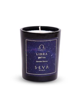 SEVA HOME - Libra Zodiac Candle Soy Wax Candle Hand-Poured Candle Camphor & Jasmine Fragrance