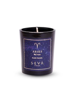 SEVA HOME - Aries Zodiac Candle Soy Wax Candle Hand-Poured Candle Kesar Rose Juhi Fragrance