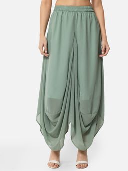 ALL WAYS YOU - Green Solid/Plain Loose Dhoti Pant