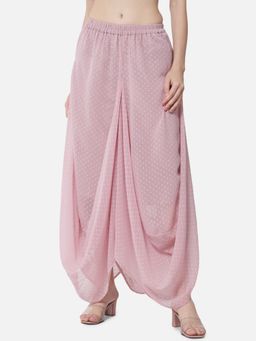 ALL WAYS YOU - Pink Self Design Loose Dhoti Pant