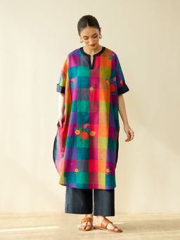 Rustorange - Multi-Color Floral Regular Kurta