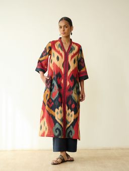 Rustorange - Multi-Color Tie & Dye Regular Kurta