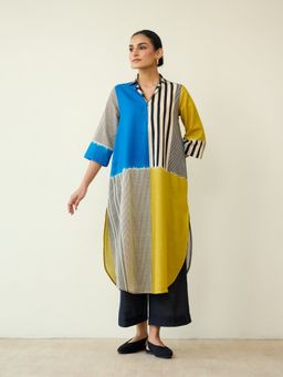 Rustorange - Multi-Color Colorblock Regular Kurta
