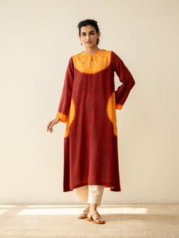 Rustorange - Red Embellished/Sequined Regular Kurta