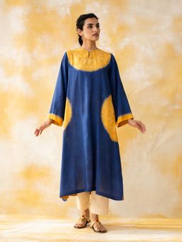 Rustorange - Blue Embellished/Sequined Regular Kurta