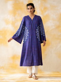 Rustorange - Blue Printed Regular Kurta